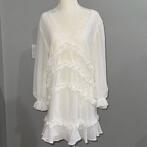 Elegant White Ruffle Dress
